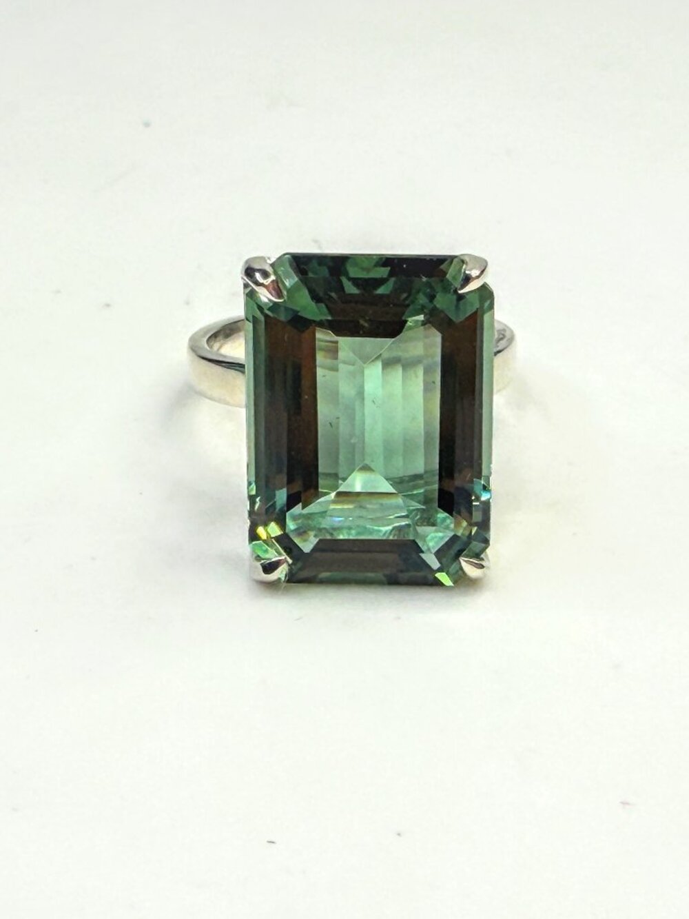 Vintage Tiffany & Co. Sterling Silver Sparklers Prasiolite Ring JR1604